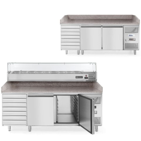 Stół chłodniczy do pizzy 2-drzwiowy z 7 szufladami blat granitowy szer. 202cm - Hendi 232842 Hendi