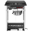 Profesjonalna wydajna maszyna do popcornu mobilna na wózku 230V 1.6kW czarna Royal Catering