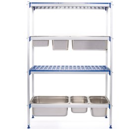 Regał magazynowy gastronomiczny do kuchni aluminiowy na pojemniki GN1/1 szer. 112cm Hendi