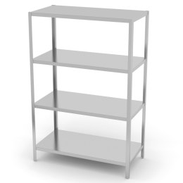 Regał magazynowy gastronomiczny ze stali nierdzewnej 4 półki pełne 180(h)x80x40cm - Hendi 812518 Hendi