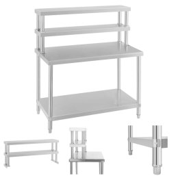 Stół roboczy gastronomiczny ze stali nierdzewnej z nadstawką 120x60cm Royal Catering