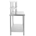 Stół roboczy gastronomiczny ze stali nierdzewnej z nadstawką 120x60cm Royal Catering