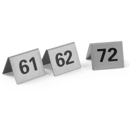 Tabliczka informacyjna NUMER STOLIKA 61-72 stal nierdzewna zestaw 12szt. - Hendi 663899 Hendi