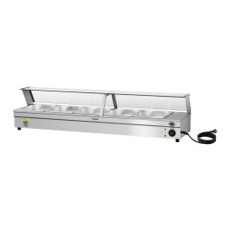 Bemar podgrzewacz wodny z kranem i szklaną osłoną 2200W 30L + 5x pojemnik GN1/2 Royal Catering