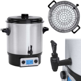 Podgrzewacz warnik do grzańca grzanego wina z kranem timerem LCD stal nierdzewna 2000W 27L Royal Catering