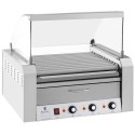 Roller grill rolkowy z osłoną i szufladą grzewczą do bułek 20 parówek HotDog 2600W 230V Royal Catering Royal Catering