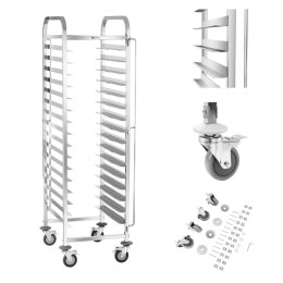 Wózek kelnerski cateringowy do transportu 16 pojemników tac 60 x 40 cm Royal Catering RCTW-16TB.1 Royal Catering