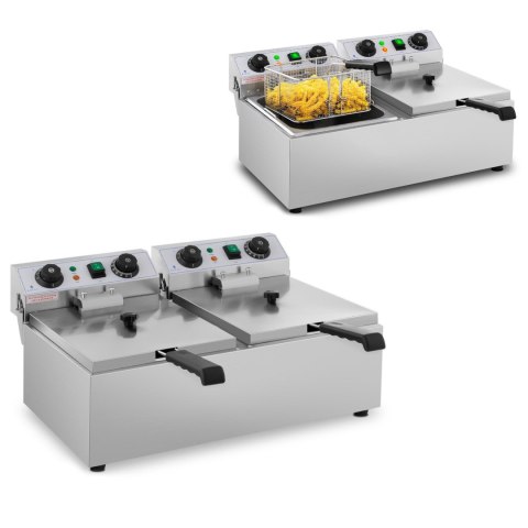 Frytownica nastawna gastronomiczna elektryczna TIMER 230 V 2 x 3200W 2 x 10 L Royal Catering