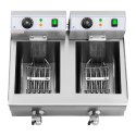 Frytownica podwójna gastronomiczna elektryczna z kranem 230 V 2 x 3000W 2 x 10 L Royal Catering