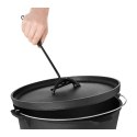 Kociołek garnek żeliwny myśliwski na ognisko grill śr. 37cm 10.75L + NÓŻKI Royal Catering