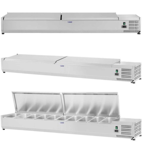Nadstawa chłodnicza ze stalową pokrywą 10x GN1/4 200cm Royal Catering