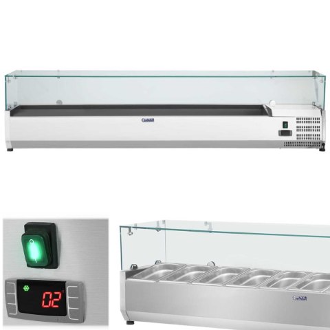 Nadstawa chłodnicza ze szklaną osłoną 9x GN1/3 200cm Royal Catering