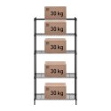 Regał magazynowy druciany ażurowy kolor czarny 180x90x35cm do 150kg Royal Catering