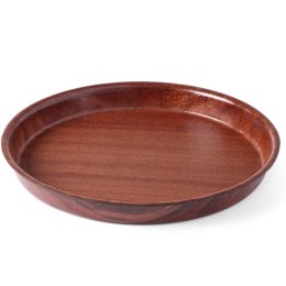 Taca kelnerska drewniana antypoślizgowa głęboka z rantem - okrągła śr. 32cm Hendi