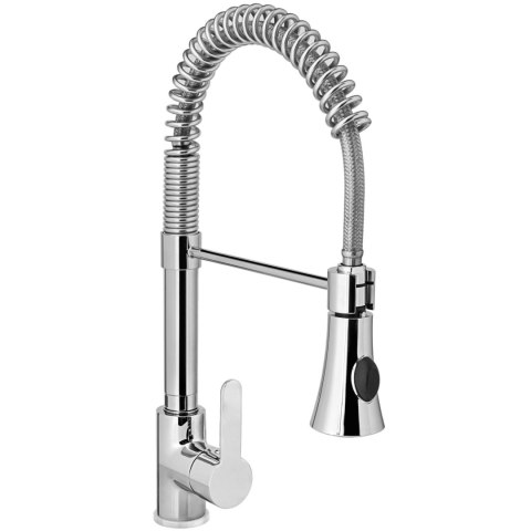 Bateria umywalkowa z wyciąganym prysznicem jednootworowa nierdzewna wys. 445 mm - Hendi 810170 Hendi