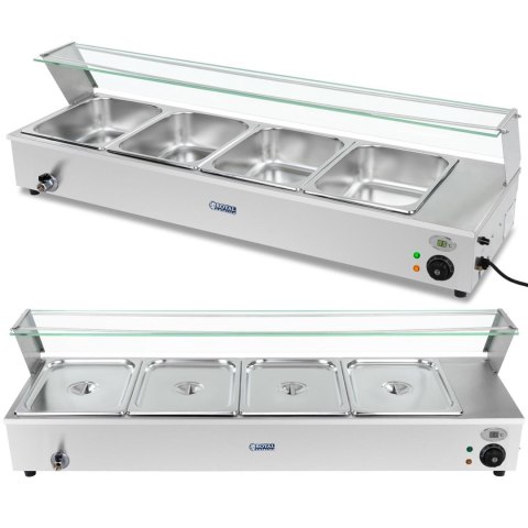 Bemar podgrzewacz elektryczny z kranem i osłoną 1800 W 4x GN 1/2 gł. 100 mm 24 l Royal Catering