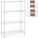 Regał warsztatowy chromowany 4 półki ażurowe do 1 t 1000 kg 120x45x180 cm Royal Catering
