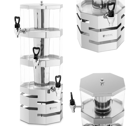 Dyspenser dozownik chłodzący bufetowy do soków napojów trzypoziomowy 3 x 3.5 l Royal Catering
