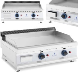 Grill gazowy podwójny gładki nastawny nierdzewny na gaz ziemny 2x 3.1 kW 0.02 bar 74.5 x 40 cm Royal Catering