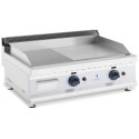 Grill gazowy podwójny gładki ryflowany na gaz ziemny 0.02 bar 74.5 x 40 cm 2 x 3100 W Royal Catering