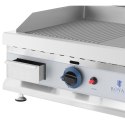 Grill gazowy podwójny gładki ryflowany na gaz ziemny 0.02 bar 74.5 x 40 cm 2 x 3100 W Royal Catering