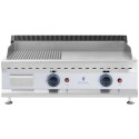 Grill gazowy podwójny gładki ryflowany na gaz ziemny 0.02 bar 74.5 x 40 cm 2 x 3100 W Royal Catering