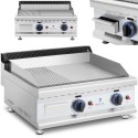 Grill gazowy podwójny gładki ryflowany nierdzewny na gaz ziemny 2x 3.1 kW 0.02 bar 60 x 40 cm Royal Catering
