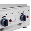 Grill gazowy podwójny gładki ryflowany nierdzewny na gaz ziemny 2x 3.1 kW 0.02 bar 60 x 40 cm Royal Catering