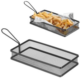 Koszyk do serwowania smażonych przekąsek frytek z uchwytem czarny 255x153x45 mm - Hendi 425657 Hendi