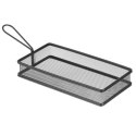 Koszyk do serwowania smażonych przekąsek frytek z uchwytem czarny 255x153x45 mm - Hendi 425657 Hendi