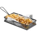 Koszyk do serwowania smażonych przekąsek frytek z uchwytem czarny 255x153x45 mm - Hendi 425657 Hendi