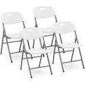 Krzesło cateringowe bankietowe ogrodowe składane 40 x 38 cm białe - 4 szt. Royal Catering