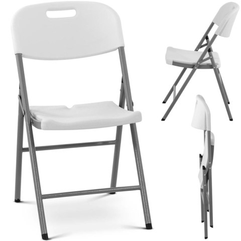 Krzesło cateringowe bankietowe ogrodowe składane do 180 kg 40 x 38 cm białe Royal Catering