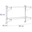 Półka druciana ścienna podwójna do 60 kg 90 x 35 x 60 cm Royal Catering