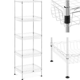 Regał druciany metalowy do magazynu garderoby 5 koszy 45 x 35 x 152 cm do 100 kg Royal Catering