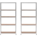 Regał magazynowy metalowy 5 półek 875 kg 90 x 30 x 180 cm szary 2 szt. MSW