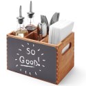 Skrzynka pojemnik na menu sztućce przyprawy z tablicami do pisania drewniana - Hendi 664148 Hendi