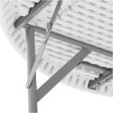 Stół okrągły cateringowy ogrodowy składany biały do 150 kg śr. 150 x 74 cm Royal Catering