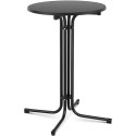 Stół stolik barowy okrągły wysoki składany śr. 70 cm wys. 110 cm czarny Royal Catering
