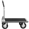 Wózek platformowy magazynowy ręczny składany 1 burta do 300 kg 80 x 60 cm MSW