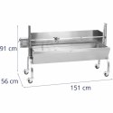 Grill węglowy z rożnem obrotowym elektrycznym do pieczenia prosiaka z osłoną 13 W 40 kg 137 cm Royal Catering