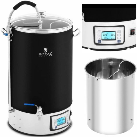 Kocioł warzelny zacierny do produkcji piwa brzeczki LCD 10-100C 60 l Royal Catering