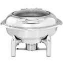 Podgrzewacz do potraw okrągły na pastę z pokrywą z okienkiem śr. 39 cm 5.5 l Royal Catering