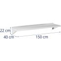 Półka ścienna wisząca kuchenna ze stali do 80 kg 150 x 40 cm Royal Catering