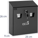 Popielniczka ścienna z wyjmowanym pojemnikiem zamykana na klucz 26 x 25 x 9 cm Stamony