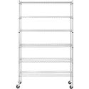 Regał magazynowy druciany ażurowy na kółkach 6 półek do 90 kg 120x45x189 cm Royal Catering
