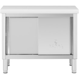 Stół gastronomiczny z szafką z drzwiami suwanymi STAL 100 x 50 cm do 330 kg Royal Catering