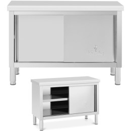 Stół gastronomiczny z szafką z drzwiami suwanymi STAL 120 x 50 cm do 330 kg Royal Catering