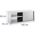 Szafa ścienna gastronomiczna z drzwiami przesuwanymi STAL 140 x 45 x 60 cm Royal Catering