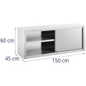Szafa ścienna gastronomiczna z drzwiami przesuwanymi STAL 150 x 45 x 60 cm Royal Catering
